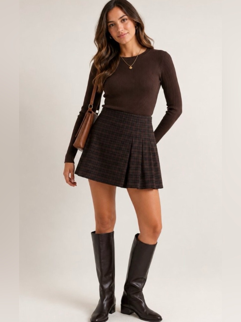 Alice + Olivia Semira Wool Blend Plaid Pleated Mini Skirt NWT, size 2